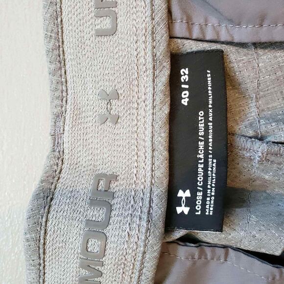 Under Armour UA Golf Pants Mens Size 40x32 Gray Loose Flat Front Chino - Picture 8 of 9